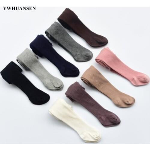 YWHUANSEN 0-8 Years 9 Colors Spring Autumn Striped Tights For Toddlers Childrens Tights Cotton Baby Girl Boys Knitted Pantyhose