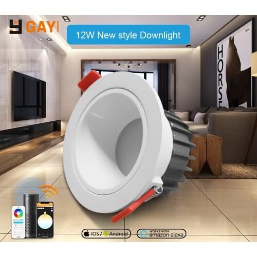Gaoyi High quality Smart RGBCCT Recessed Downlight LED 12W Pro Dimmable Waterproof IP54 for Kitchen Bedroom Corridor Bathroom