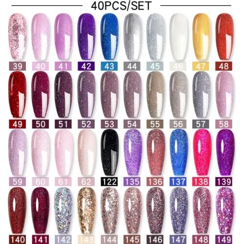 UR SUGAR 24/40pcs Color Gel Nail Polish Set 149 Colors Semi Permanent UV Led Gel Varnish Soak Off Nail Lacquers Base Top Coat