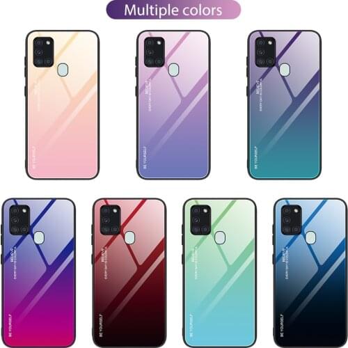 Gradient Glass Case for Samsung Galaxy A21S A31 A51 A71 5G Tempered Glossy Back Cover For Galaxy A01 A11 A20E A10S A20S A30S
