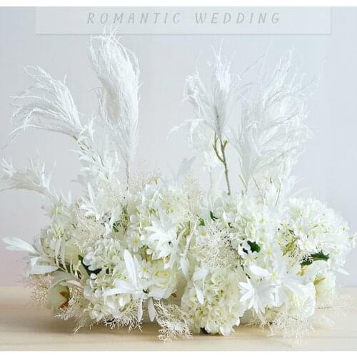 Customize Simulation reed heightening row flower wedding T stage road lead photography decorative Wall Arch Artificial floral