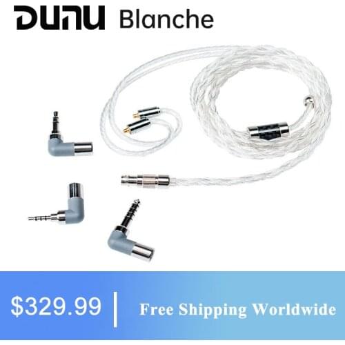 DUNU BLANCHE HiFi Audio Upgrade Earphone Cable High-purity silver Litz Type1 wire with 4 Quick Switching Connectors