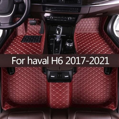 Leather Car floor mats for haval H6 2017 2018 2019 2020 2021 Custom auto foot Pads automobile carpet cover