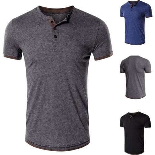 Summer Men Casual Solid Colors Cotton O-neck Slim Fit Basic Short-sleeved Tops Fashion Breathable T-shirt Camiseta Hombre#G3