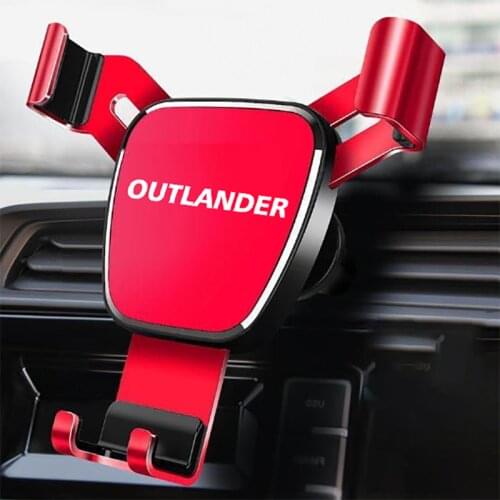 Metal car logo Style On-board Phone Holder Car Air Outlet-Holder Mobile Phone Navigation Gravity Holder For mitsubishi outlander