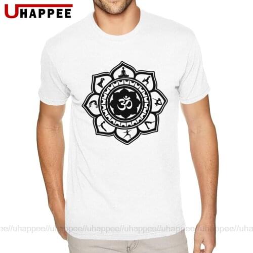 Cheap Buddha Mandala T-Shirts for Men Design Your Own Short Sleeves Blue Round Neck Shirts