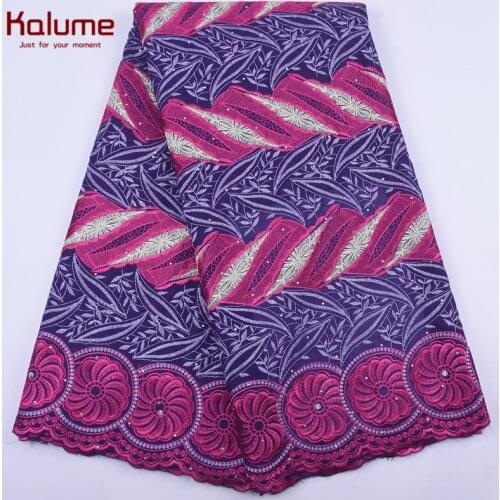 Kalume Latest Cotton African Lace Fabric 2020 High Quality Lace Fuchsia Nigerian Swiss Voile Lace In Switzerland For Dress 2033