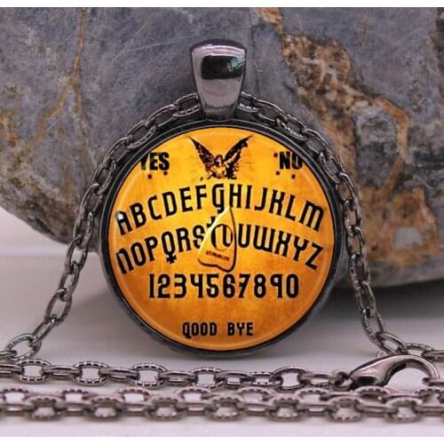 Psychic board Necklace Pendant Supernatural Ouija board Jewelry Gothic Glasses Pendant Necklace Sweater Chain Gift For Man