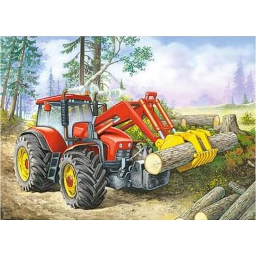Full square diamond embroidery painting tractor mosaic art truck diamond dot cars rhinestone sticker wall paper decor needlework