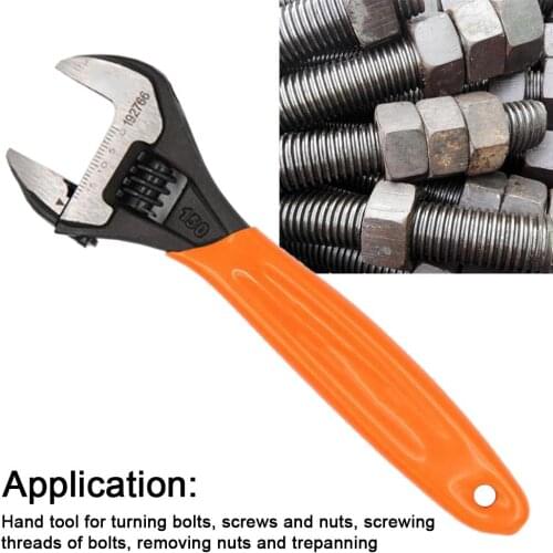 Adjustable Wrench 6/8/10/12 Inch Wide Opening Spanner Hardware Hand Tools for Pipe Automobile Bolts Nuts #35