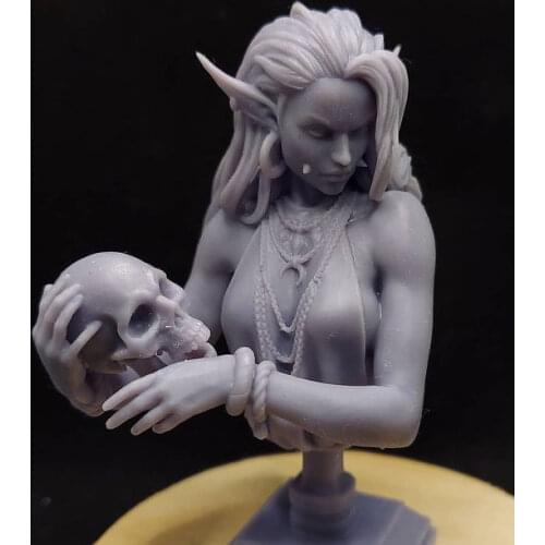60mm Resin Model Beautiful Girl Female Vampire Bust Figure Unpainted No Color RW-017
