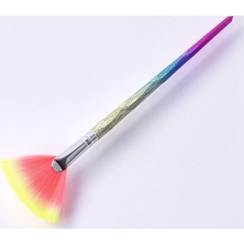 Saiantth Single makeup brushes small fan shape brush matte diamond Gradient cosmetic blush Contour powder beauty tool highlight