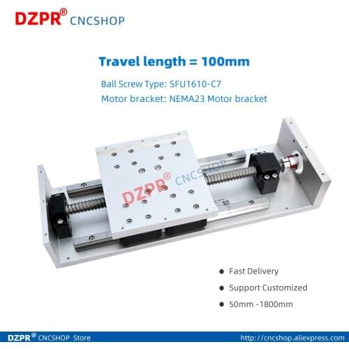 SFU1610 Linear Modules effective stroke 100mm with linear rail + Nema23 motor bracket for DIY CNC Part Linear Stages Module