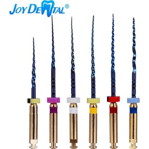 25mm Dental Rotary Heat Activated Files Nickel-Titanium Alloy Pre-Bent for Canal Root Endodontic Engine Use Large Taper 6pcs/Box