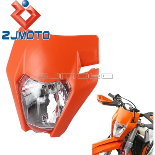 LED E-Mark Motocross Headlight W/ Hi-Low Beam Dual Sport Dirt Bike Headlight Fairing For EXC MXC YZ YZF WR KX KLX