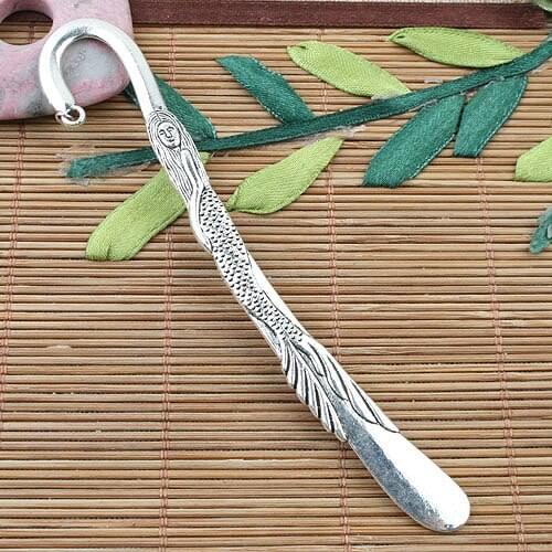 Tibetan Silver 2sided mermaid bookmark pendant 5pcs EF0050