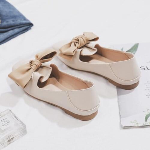 Fashion Butterfly-knot Loafers Women Flats Chic Ladies Office Shoes Comfortable Slip-on New Spring Women Shoes Big Size 43