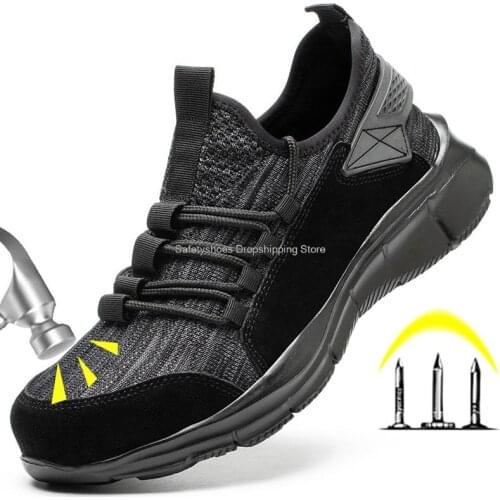 Comforty Men Work Safety Boots Steel Toe Kevlar Puncture Proof Work Sneakers Male Industrial Work Shoes Protective Safety Shoes