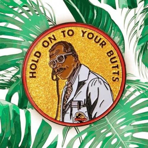 Hold on to Your Butts Jeff Gold Brooch Pins Enamel Metal Badges Lapel Pin Brooches Jackets Jeans Fashion Jewelry Accessories