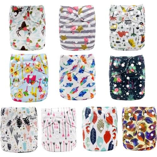 Pocket Cloth Diaper Baby Ecological 10pcs Washable Eco-friendly Adjustable Nappy Reusable Diaper Fit 0-2year 3-15kg Baby Nappies