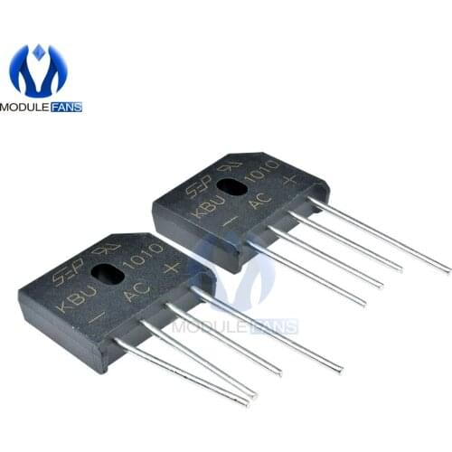 10PCS DIY Electronic KBU1010 KBU-1010 10A 1000V ZIP Diode Bridge Rectifier Diode Original IC High Temperature Soldering