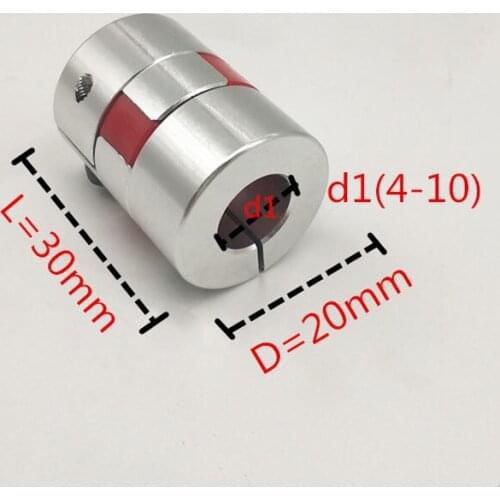 10pcs D20mm L30mm Shaft Coupling 6mm to 6mm Jaw Flexible Shaft Coupling 6*6mm cnc parts