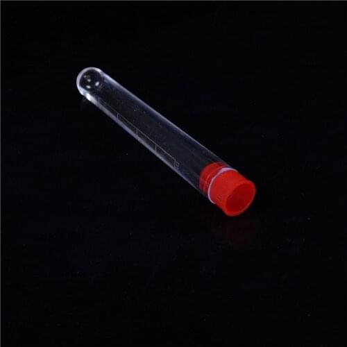 10pcs New 16x100mm Clear Plastic Test Tubes With Caps Lab Round Bottle Tubes Laboratory Tools