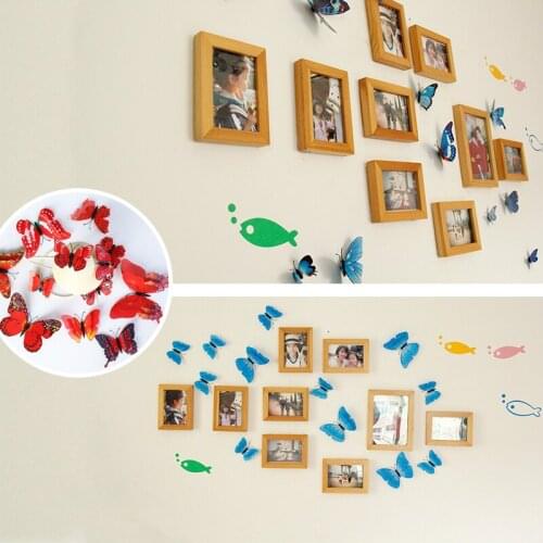 3D 12Pcs Room Wall Butterfly Decor PVC Decal Decoration DIY Kid Stickers Home