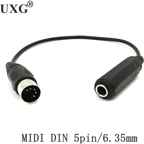 5 Pin DIN Mono 6.35 Audio Cable Line 5Pin DIN Male Mono 6.35mm 1/4 TRS Female Audio Line Cable 5P MIDI 6.35 Audio wire cord 30cm