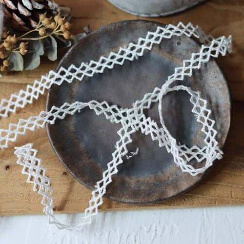 5M/Lot Polyester Bilateral Grid Venice White Lace Trim Ribbon DIY Sewing Underwear Curtain Craft Decoration High Quality 1.2cm