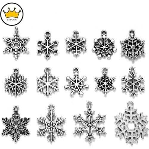 70pcs/set Mixed Christmas Snowflake Charms Pendants For Jewelry Making Diy Handmade Jewelry