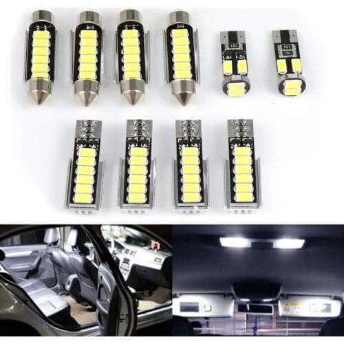 9/10PCS /SET Perfect White Canbus LED Interior Lamp Indoor Map Dome Light Bulb Kit For SEAT Leon 1P Facelift Leon 5F Sedan & ST