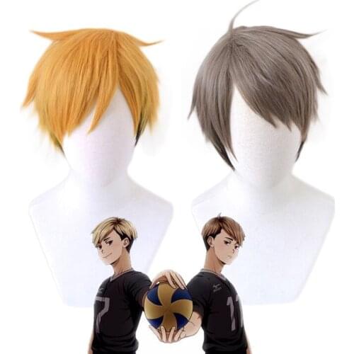 Anime Haikyuu!! Atsumu Miya Osamu Miya Cosplay Short Wig Haikyu Heat-resistant Fiber Hair with Wig Cap Halloween Party Role Play