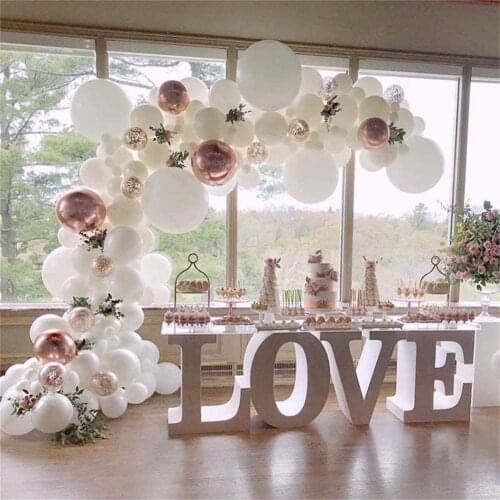 White Balloon Garland Arch Kit Rose Gold Balloon Wedding Deco Bridal Shower Graduation Baby Birthday Baby Shower Party Decor