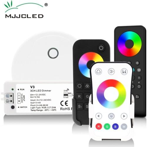 LED RGB Controller 12V 24V 12A RGB LED Strip Light Wifi Controller Wireless 2.4G RF Touch Remote Control V3 RGB Controler