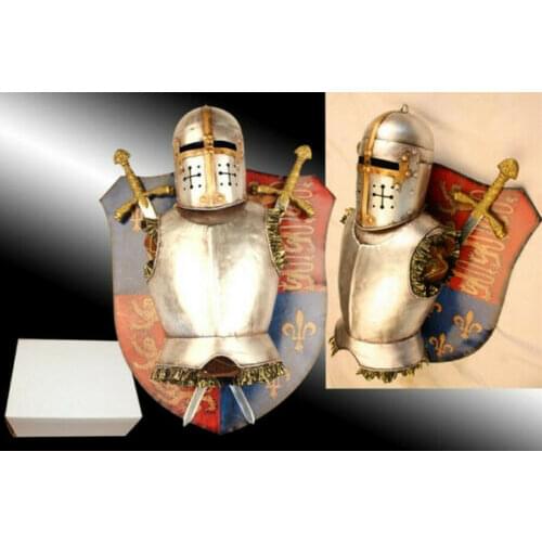 Big Size Medieval Knight Armor Vintage Hand Made Metal Art Bar Wall Decor