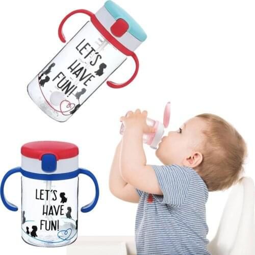 250/350ml Baby learning Drinking Water Bottles Feeding Sippy Cup With Handles Newborns Kids Cute Cartoon Leakproof Cup