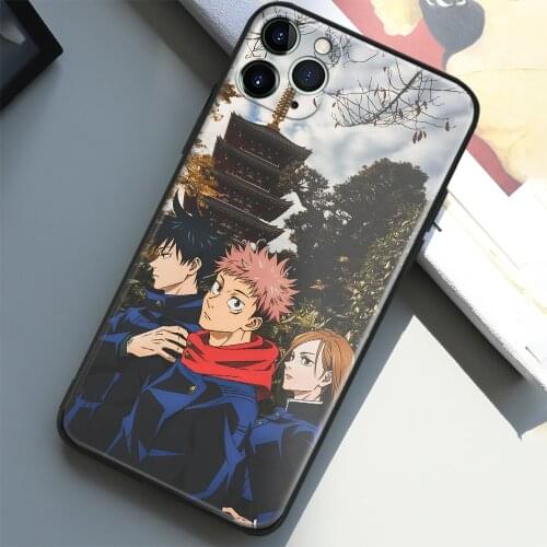 Yuji Megumi Nobara Jujutsu Kaisen Glass Soft Silicone Phone Case for IPhone SE 6 7 8 Plus X XR XS 11 12 Mini Pro Max Cover Shell
