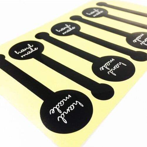 70 Pcs/lot Handmade Black Sticker Vintage Label Stickers DIY Hand Made For Gift Cake Baking Scrapbooking Sealing Stickers