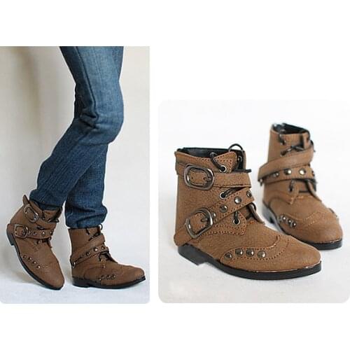 G10-124 children toy 1/4 1/3 uncle bjd sd DD dolls props Accessoriess shoes Brown buckle boots 1 pair