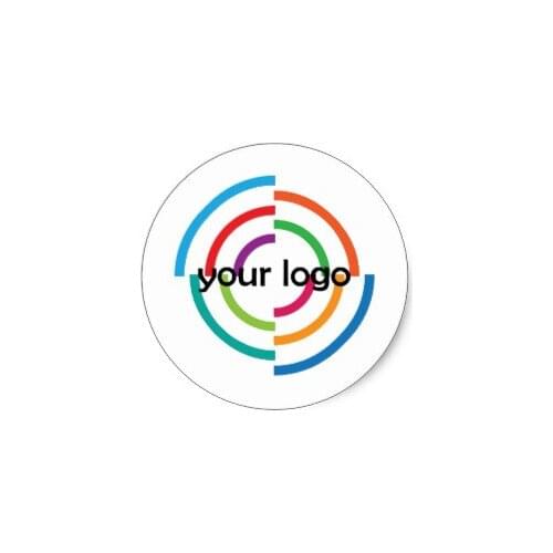 ADD Your LOGO CUSTOM company business CORPORATE Classic Round Sticker