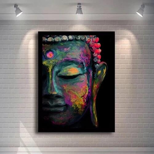 Canvas Prints Buddha Abstract Wall Art Modern Pop Street Wall Graffiti Art Canvas Buddha Paintings Buddhism Pictures Wall Decor