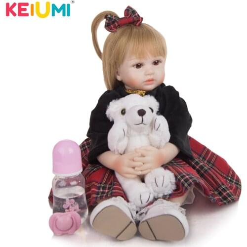 KEIUMI 19" Hot Sale Reborn Baby Dolls Beauty Cloth Body Reborn Baby Girl Doll Handmade DIY Gifts To Child Birthday Xmas Gift