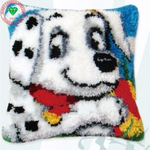 Latch hook rug kit Dog Diy Pillowcase Cross-stitch carpet cushion Patchwork diy embroidery pillowcase thread Craft Home Decor