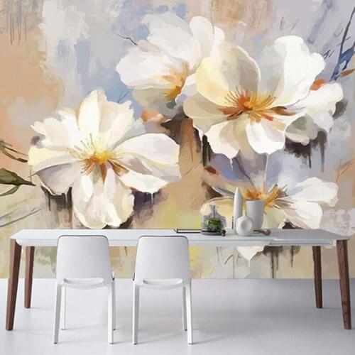 TV background wall mural Nordic oil painting household simple modern living room decoration ins style 3D Self Adhesive Wallpaper