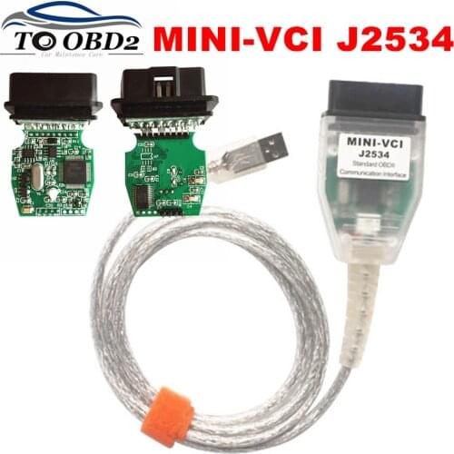 Newly Released V15.00.028 MINI-VCI j2534 OBDII USB Diagnostic Interface MINI VCI Best FTDI FT232RL Chip Green PCB For Toyota