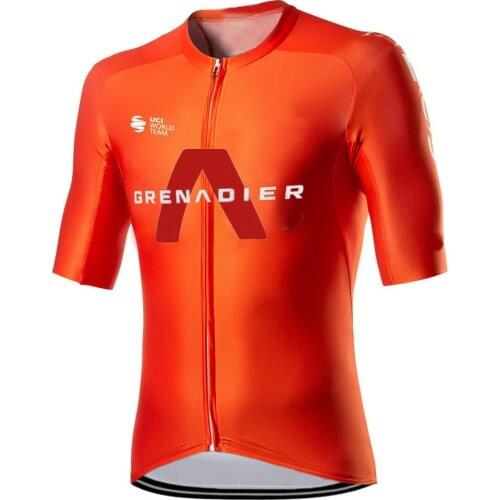 2021 INEOS Grenadier Pro Team ORANGE Mens Only Cycling Jersey Short Sleeve Bicycle Clothing Quick-Dry Riding Bike Ropa Ciclismo