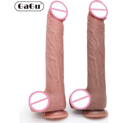 GaGu Super Huge Brown Dildos Strapon Thick Giant Realistic Dildo Anal Butt with Suction Cup Big Soft Penis Sex Toy For Women Gay