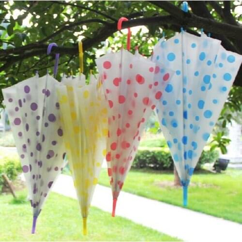 Wholesale Household Transparent Straight Umbrella Multi-Colour Sunscreen Umbrella Long Handle Hanging Umbrellas