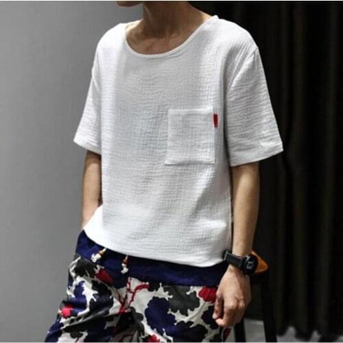 S-6XL Plus Size Shirts Cotton Linen Men Shirt half Sleeve Summer loose casual comfortable soft cotton shirts big size shirts
